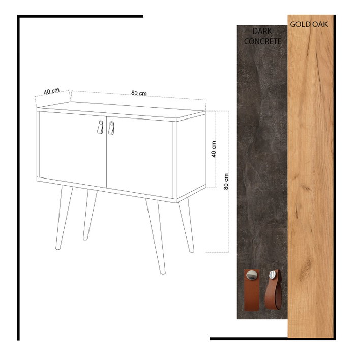 Hanah Home Consola Dencia en Roble y Gris Oscuro Hanah Home Consola Dencia en Roble y Gris Oscuro